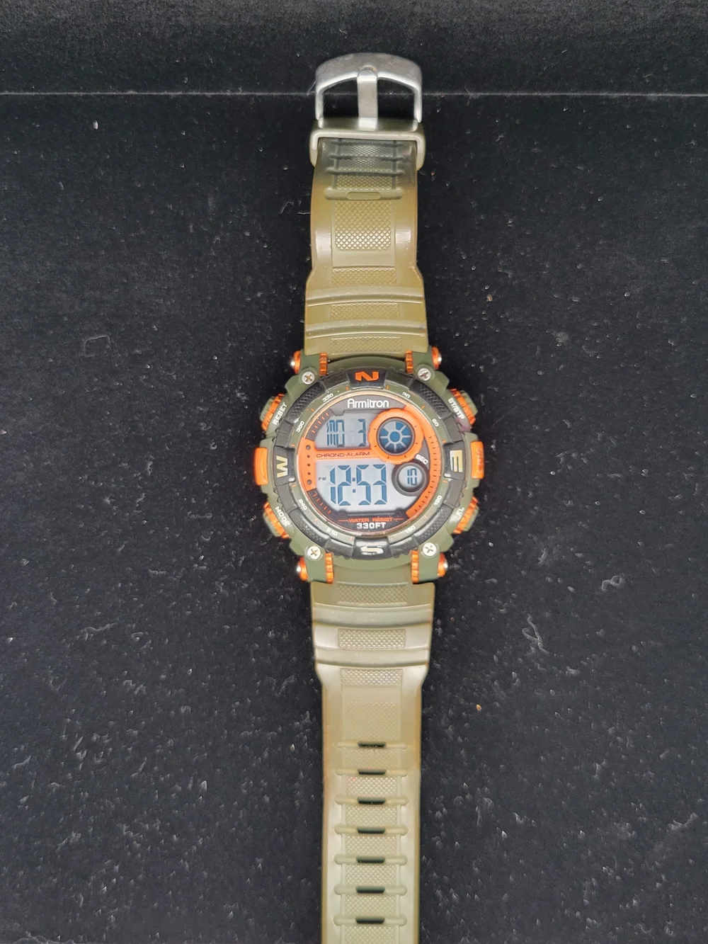 Armitron Digital Sport Watch in Olive Green & Orange